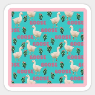 Goose and cactus pattern Sticker